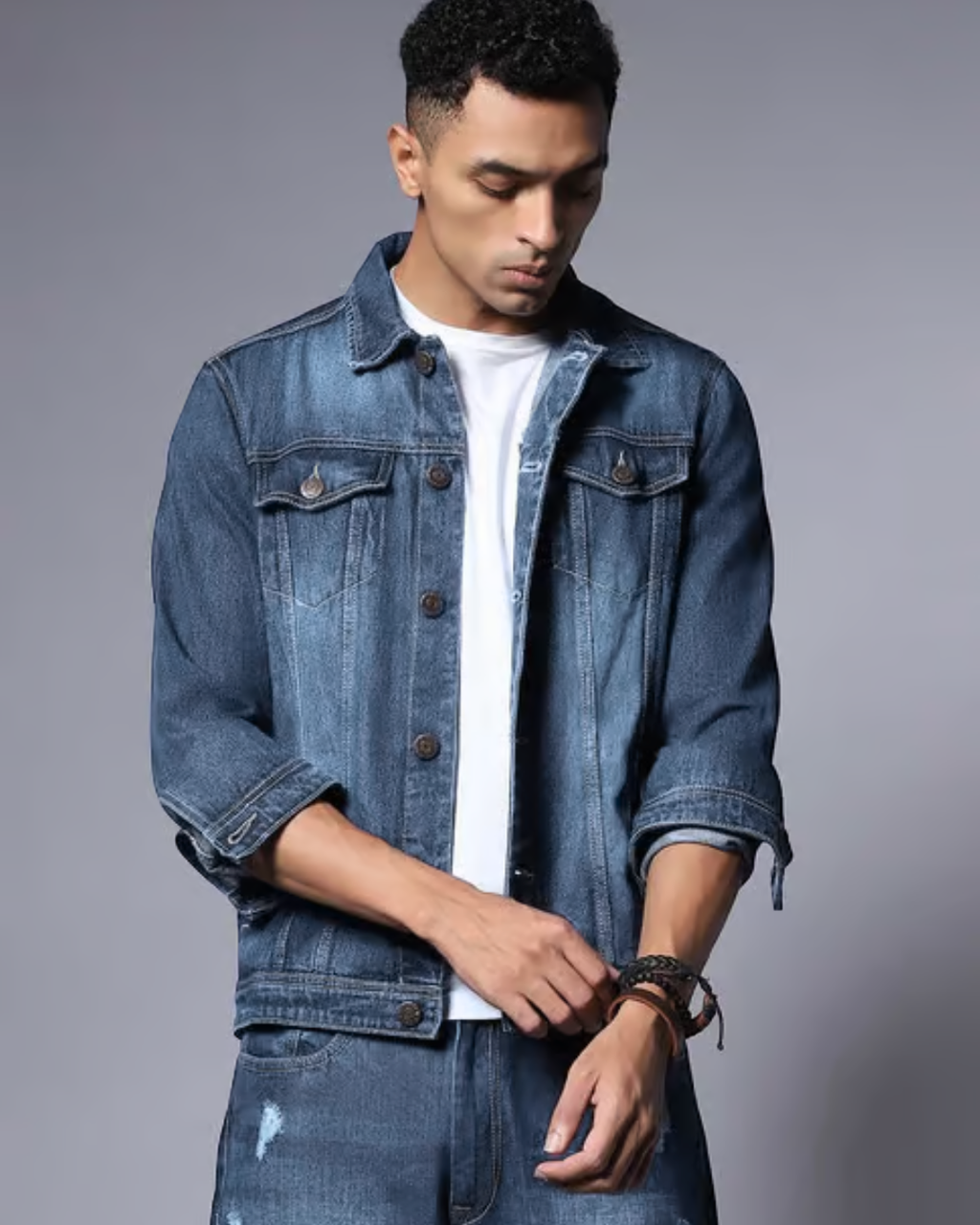 Abstract Denim Jacket